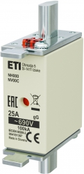 Fuse link NH000 gG 25A/690V 004181307
