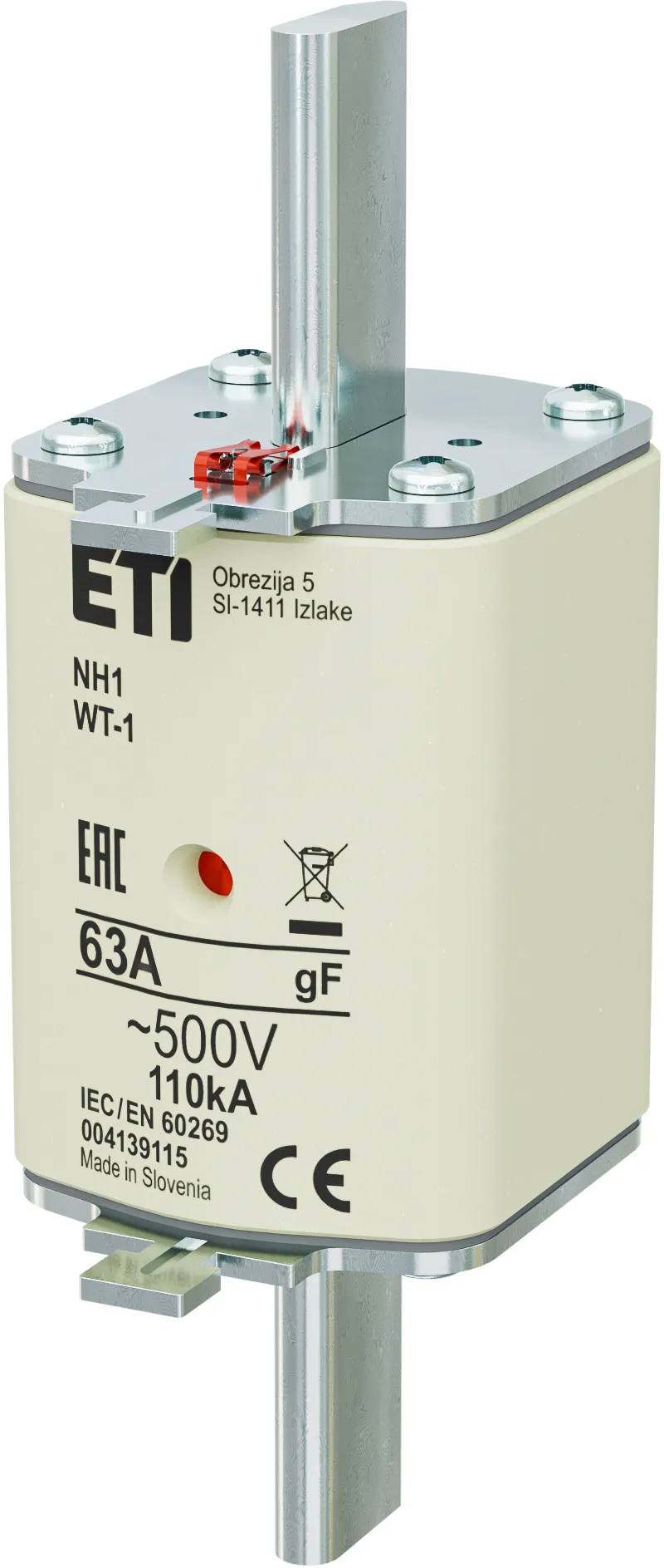 Fuse link NH1/WT-1 gF 63A/500V 004139115