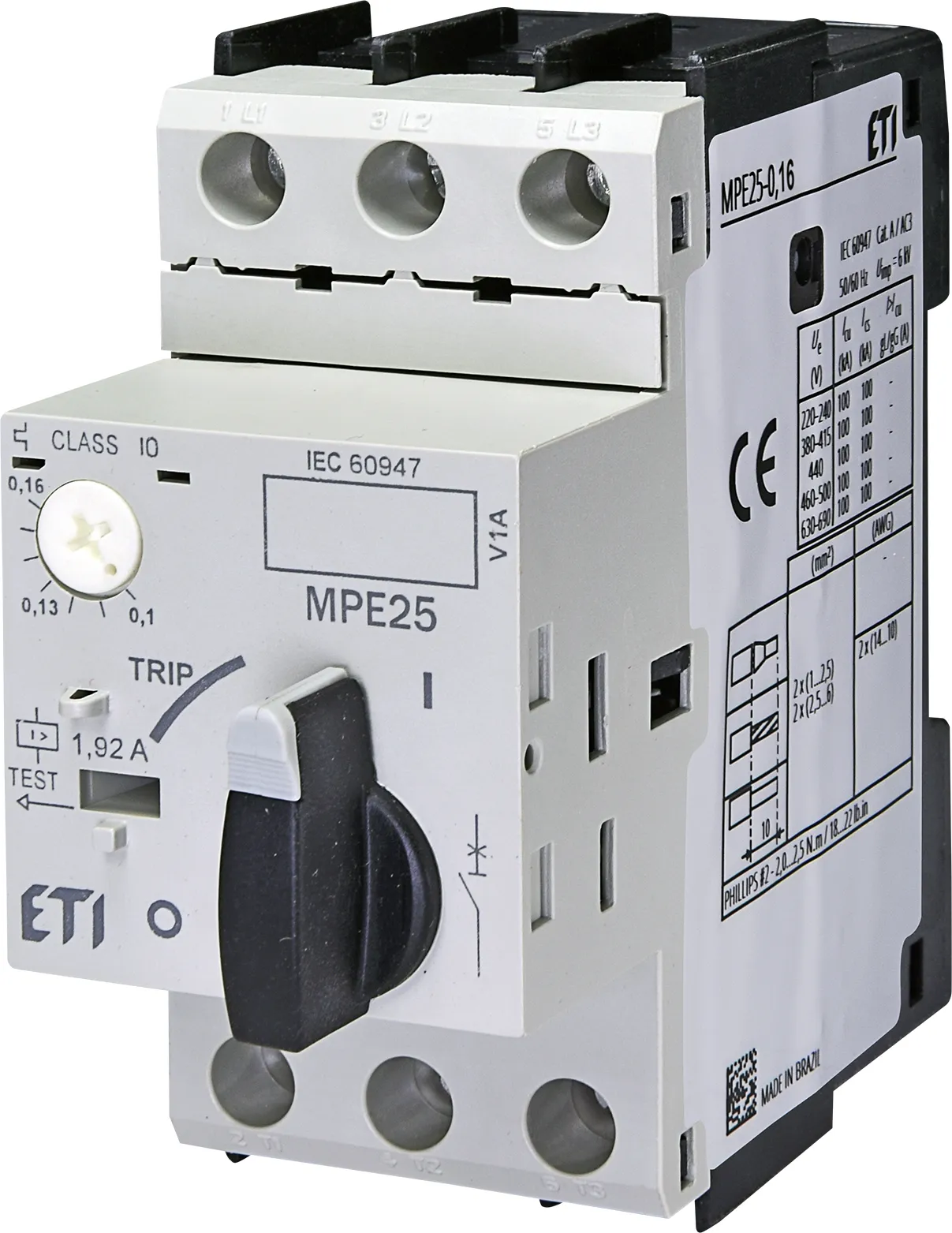 Mot.protec.circuit breaker MPE25-0,16 004648001