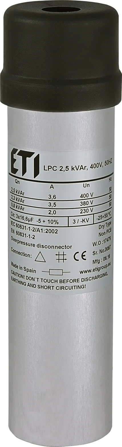 Capacitor LPC 2,5 kVAr, 400V, 50Hz 004656702