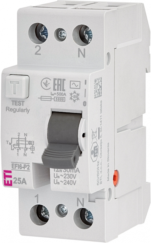 Wyłącznik ochr. różnicowoprąd. EFI6-P2 AC 25/0.03 002061251