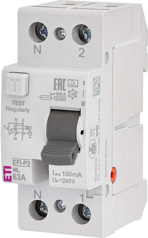 Wyłącznik ochr. różnicowoprąd. EFI-P2 A 63/0.1 NL 002061423
