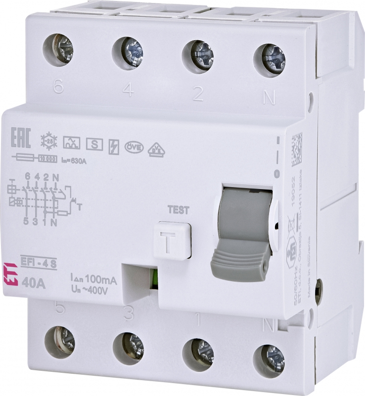 Wyłącznik ochr. różnicowoprąd. EFI-4 A S 40/0.1 002063753