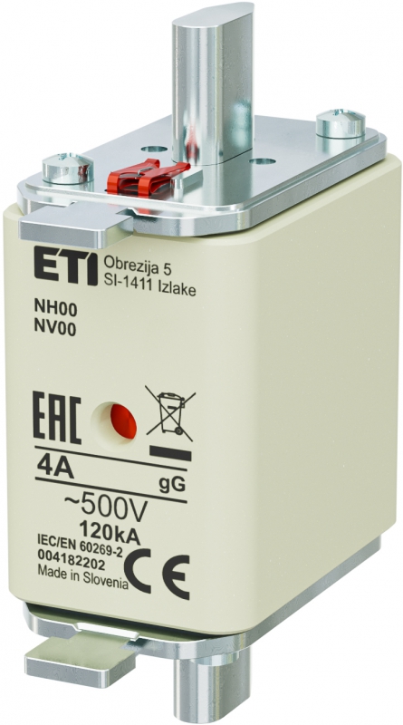 Wkładka topikowa NH00 gG 4A/500V 004182202