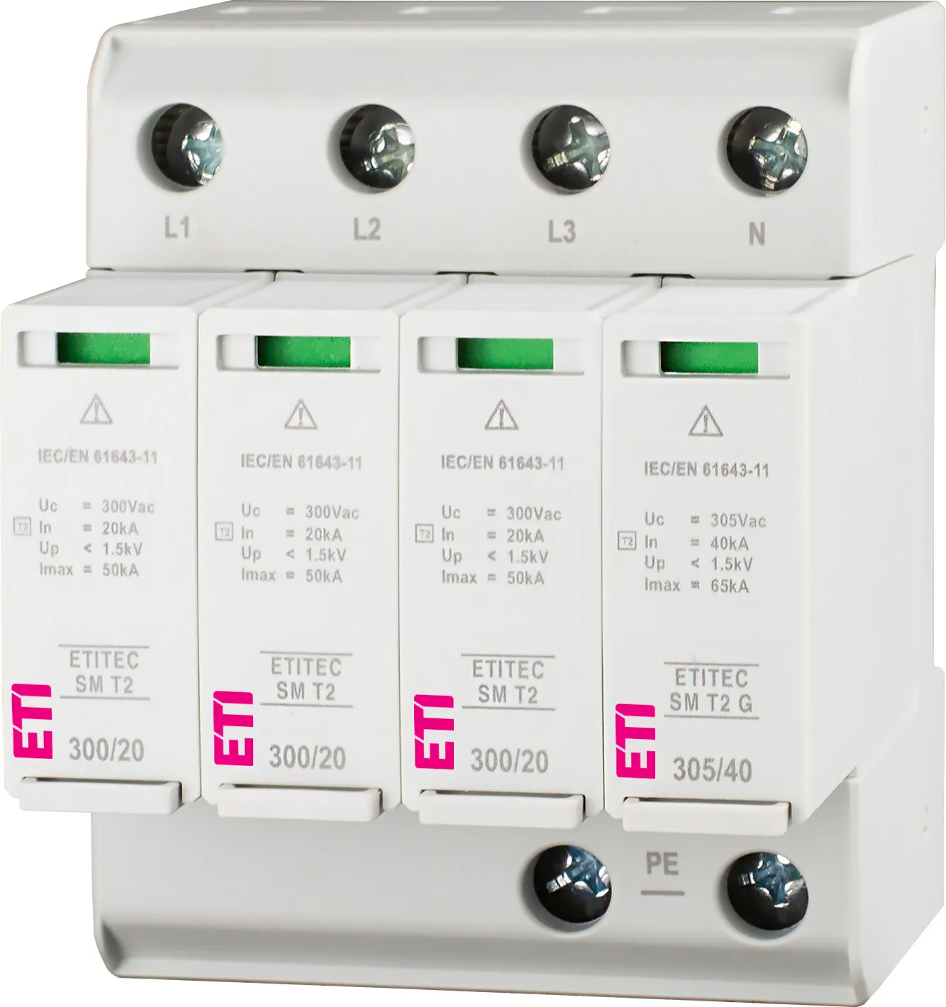 Surge arrester ETITEC SM T2 300/20 3+1 RC 002440755