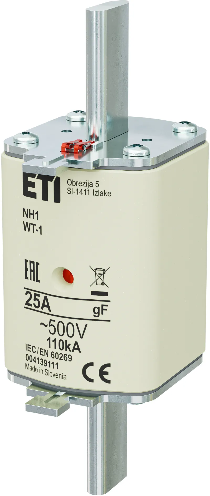 Fuse link NH1/WT-1 gF 25A/500V 004139111