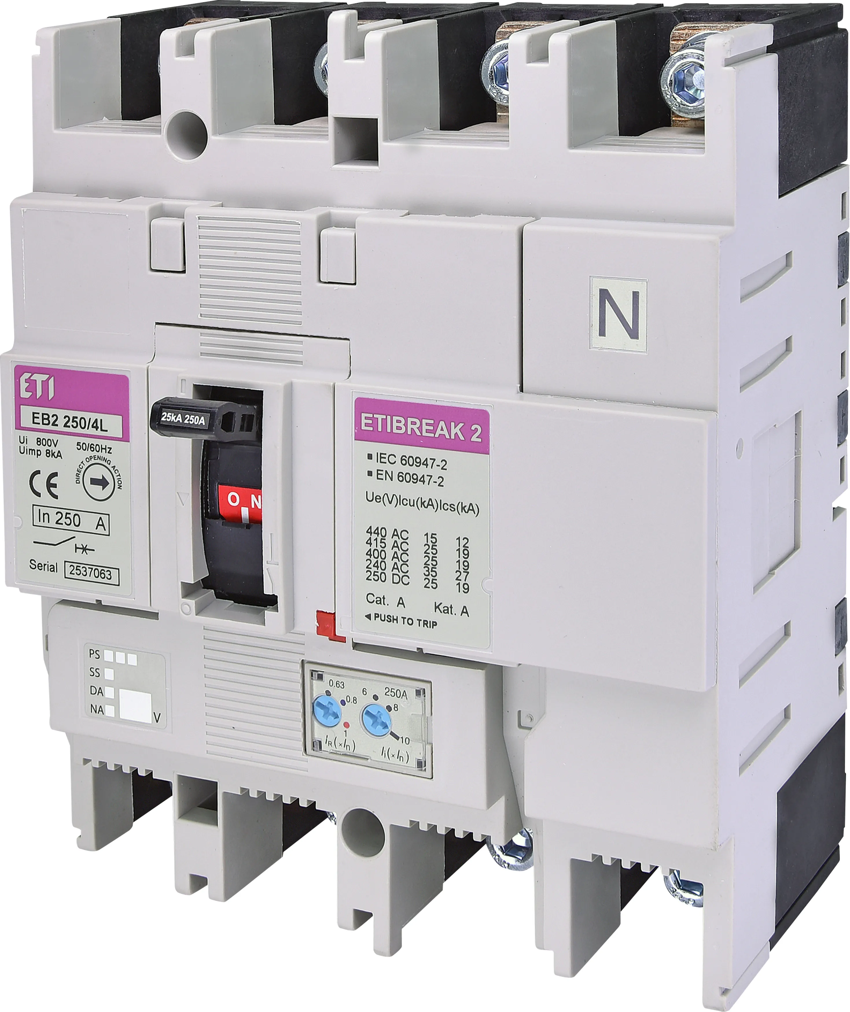 Molded Case Circuit Breaker EB2 250/4L 250A 4p 004671076