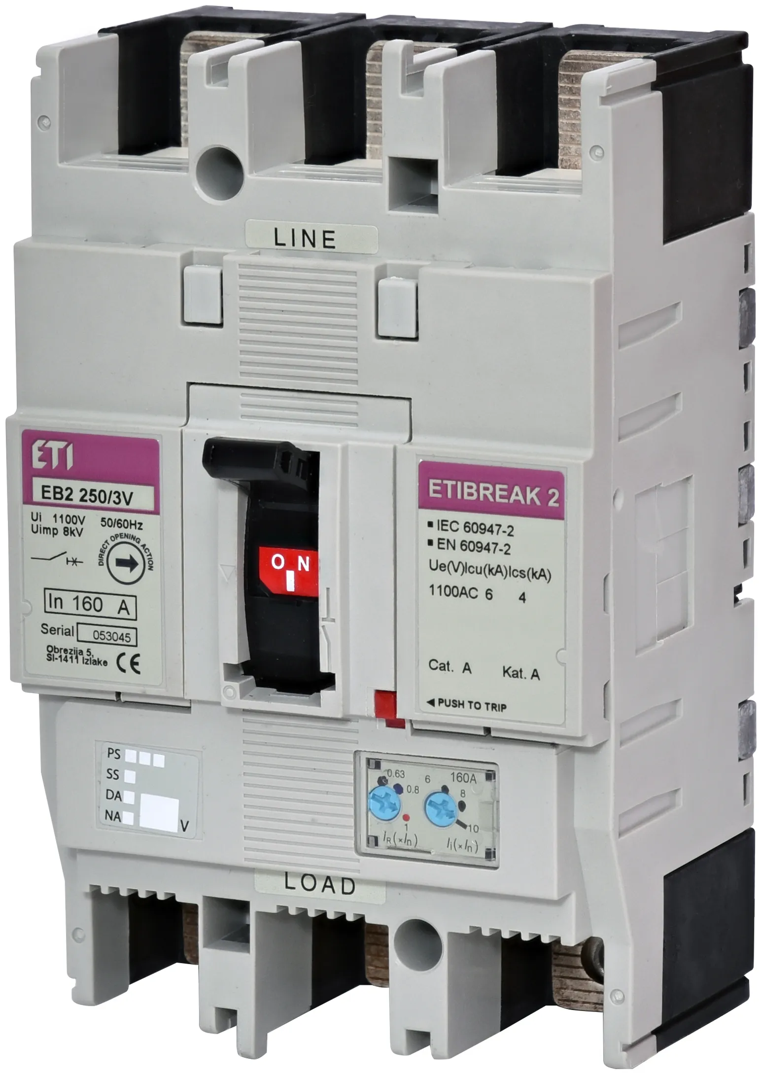 Molded Case Circuit Breaker EB2 1250/3VE 1250A 3p 1100V 004671383