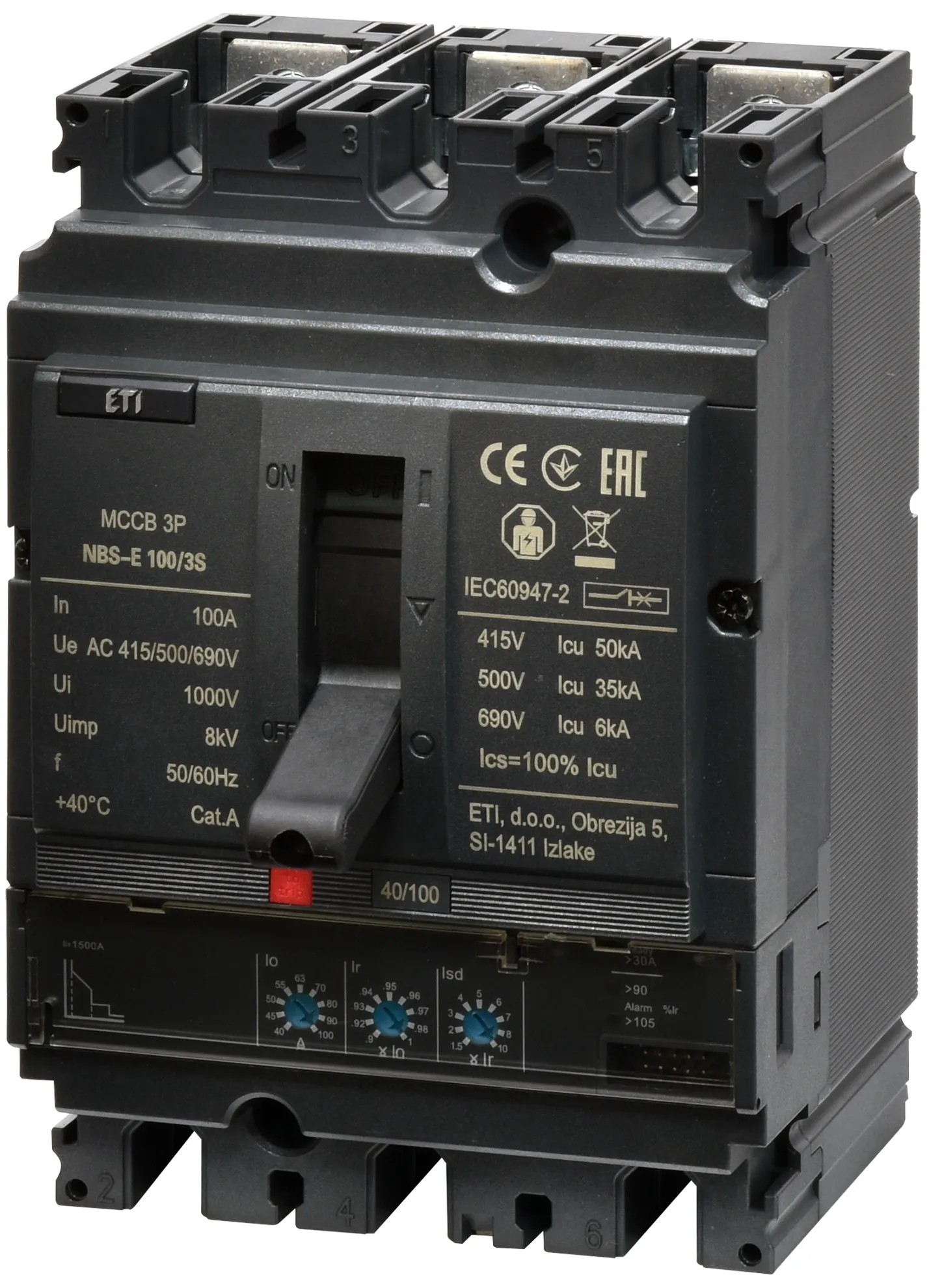 Molded Case Circuit Breaker NBS-E 100/3S 100A 3P 004673043