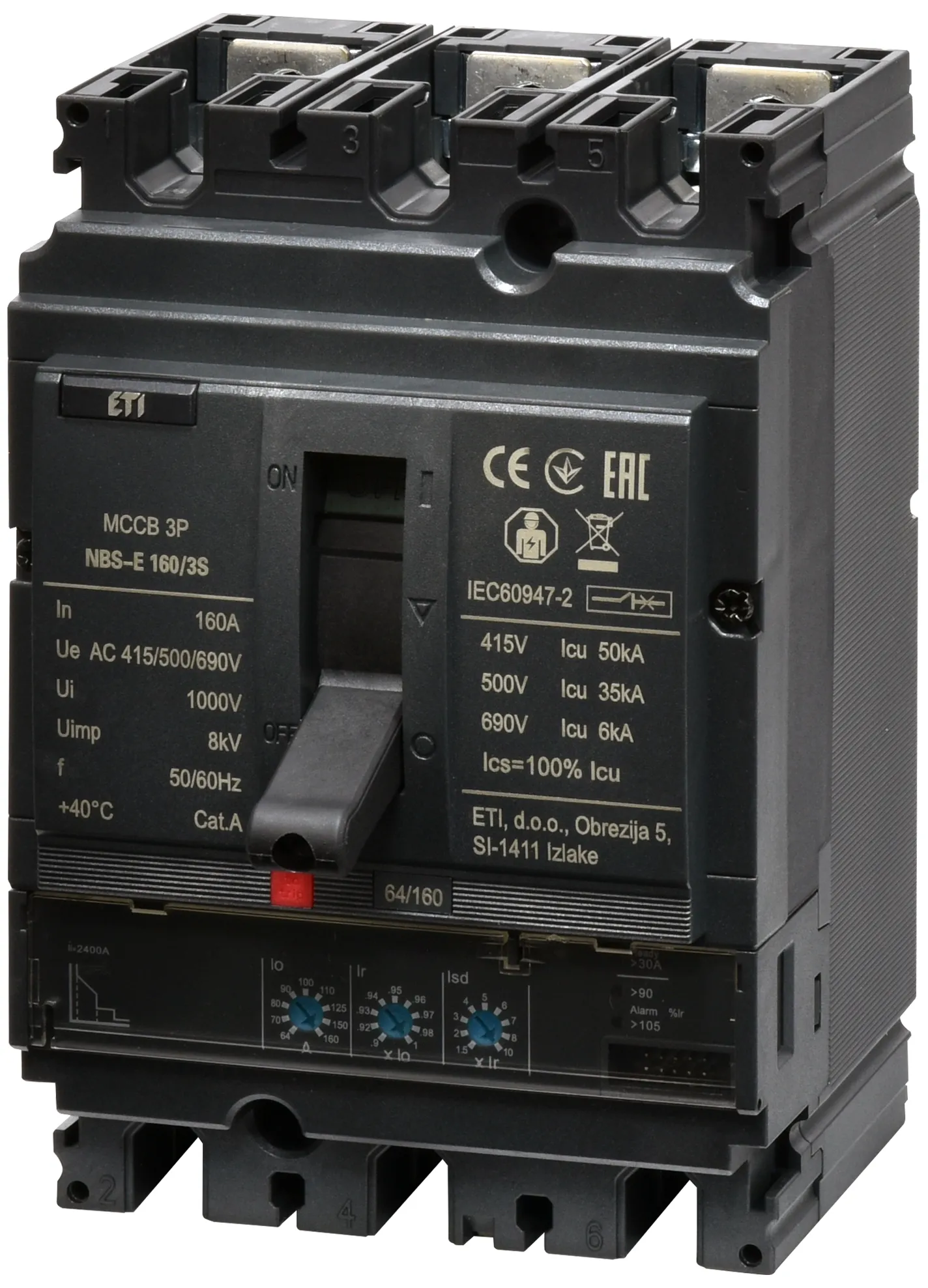 Molded Case Circuit Breaker NBS-E 160/3S 160A 3P 004673057