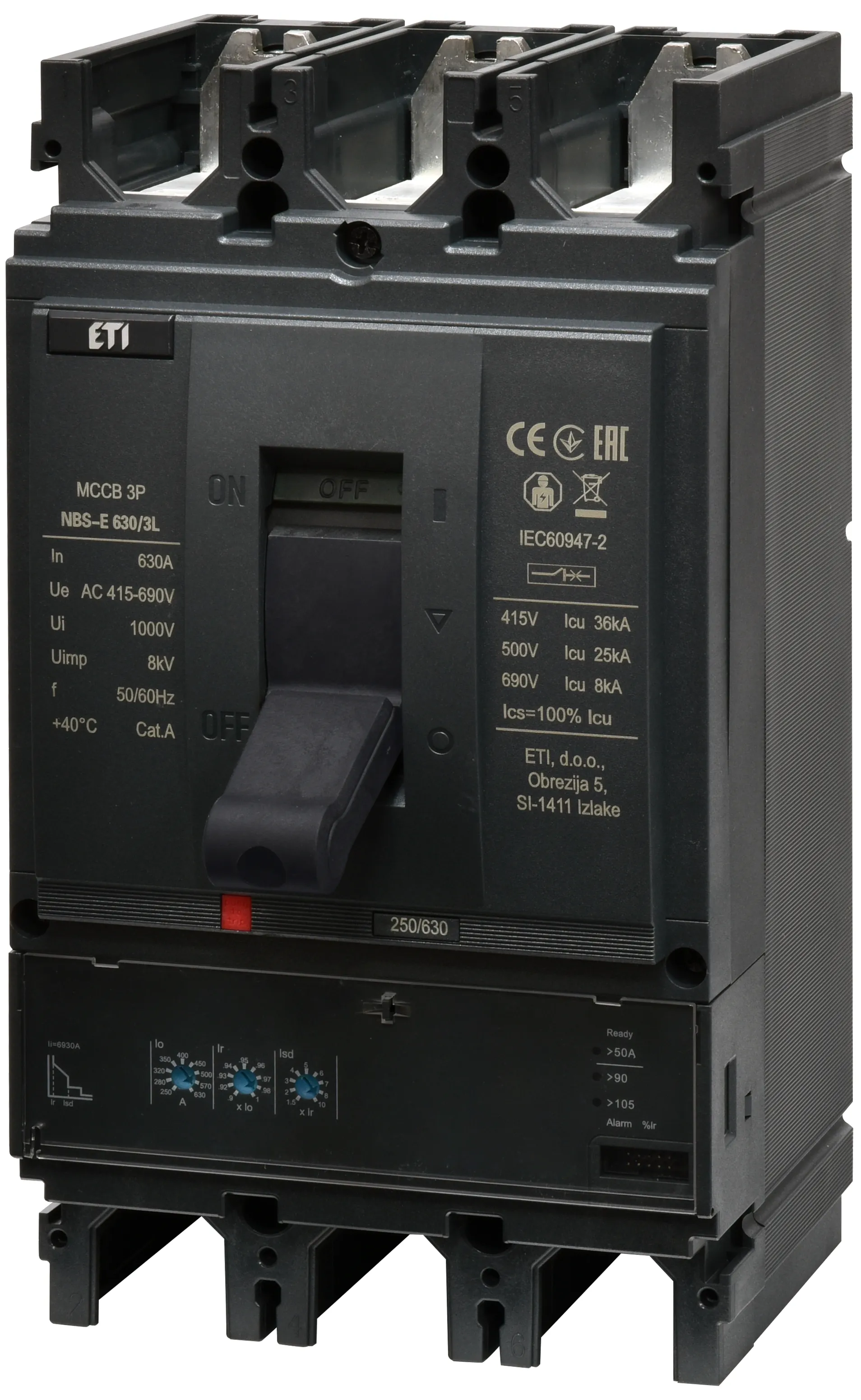 Molded Case Circuit Breaker NBS-E 630/3L 630A 3P 004673139